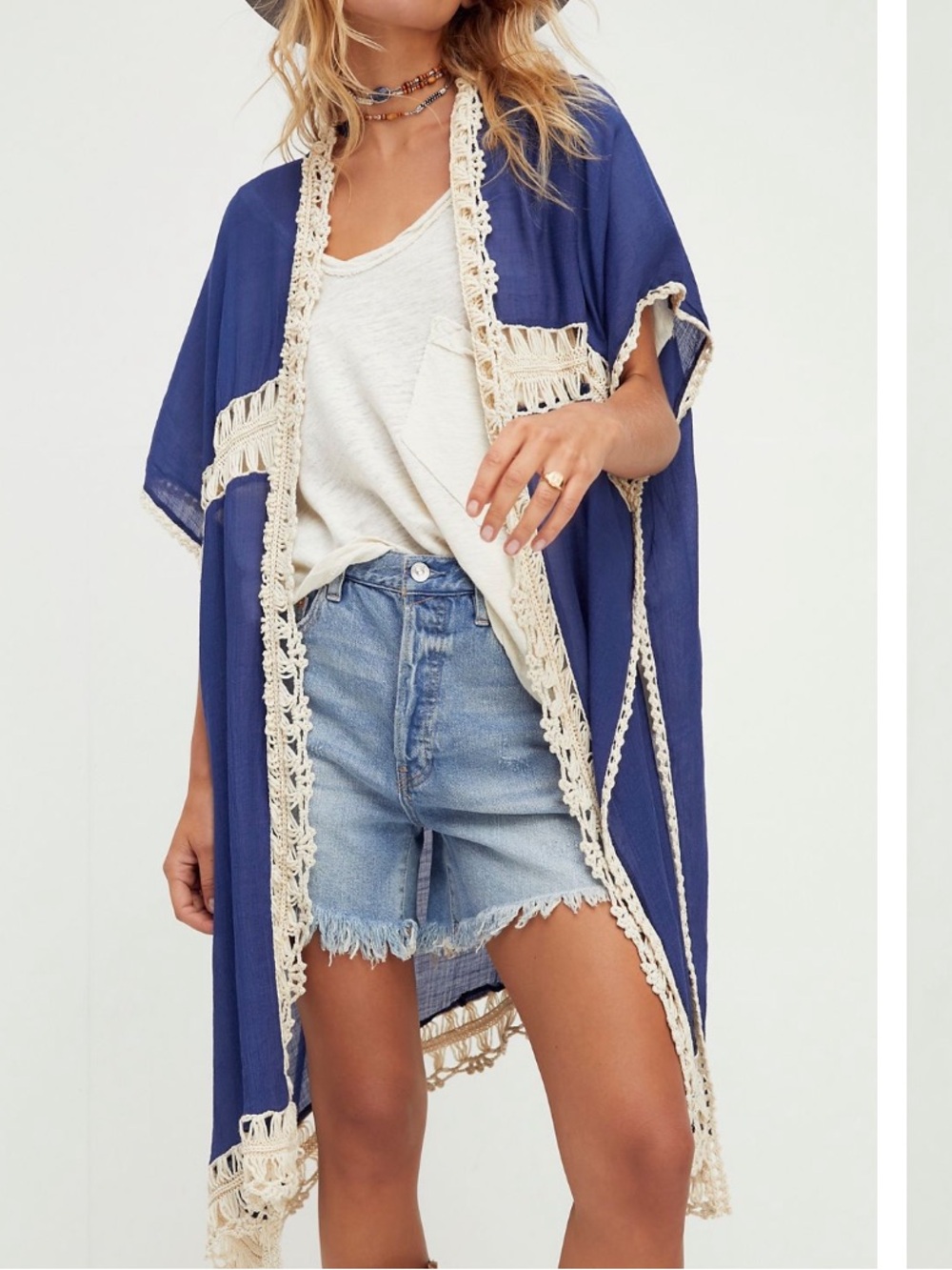 FREE PEOPLE | Sundial crocheted kimono | ONE SIZE